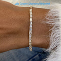 Emerald-cut lab-grown diamond chain bracelet