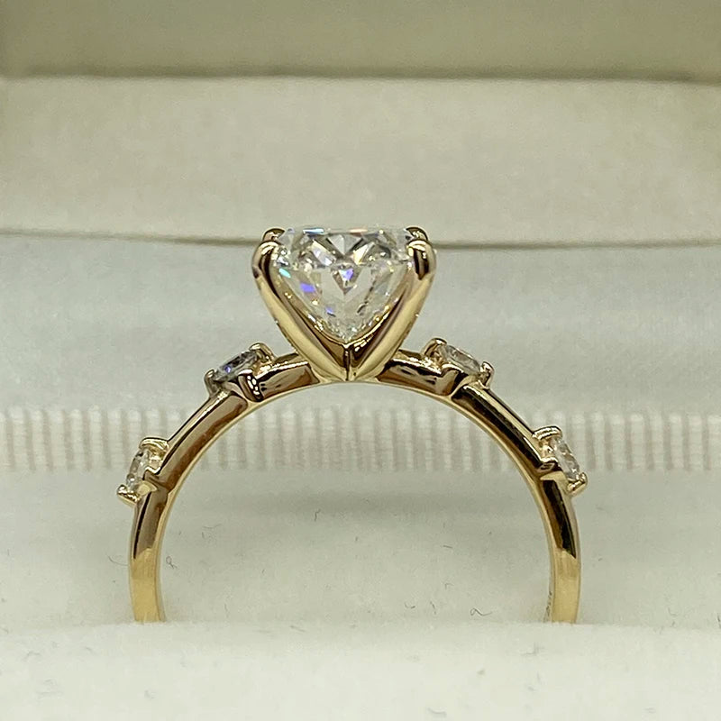 Gold oval lab-grown diamond engagement ring