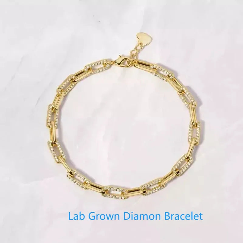 Round lab-grown diamond tennis bracelet in gold
