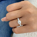 Round lab-grown diamond ring with accent stones