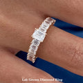 Emerald-cut lab-grown diamond half-eternity ring