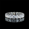 Round lab-grown diamond sterling silver wedding band