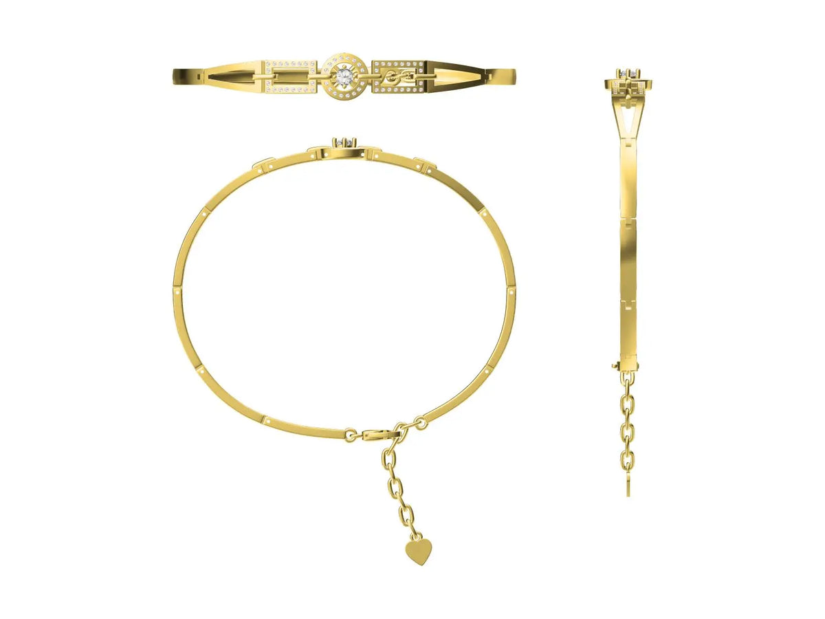 Delicate round diamond bracelet with accent stones