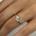 Emerald-cut lab-grown diamond ring