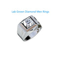 Round lab-grown diamond ring with diamond accents