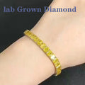 Yellow radiant lab-grown diamond tennis bracelet