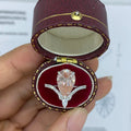 Pink pear-cut lab-grown diamond accent ring