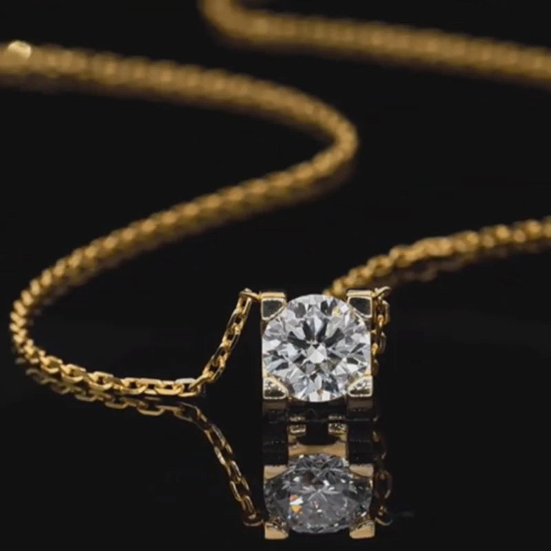 Classic round diamond necklace design