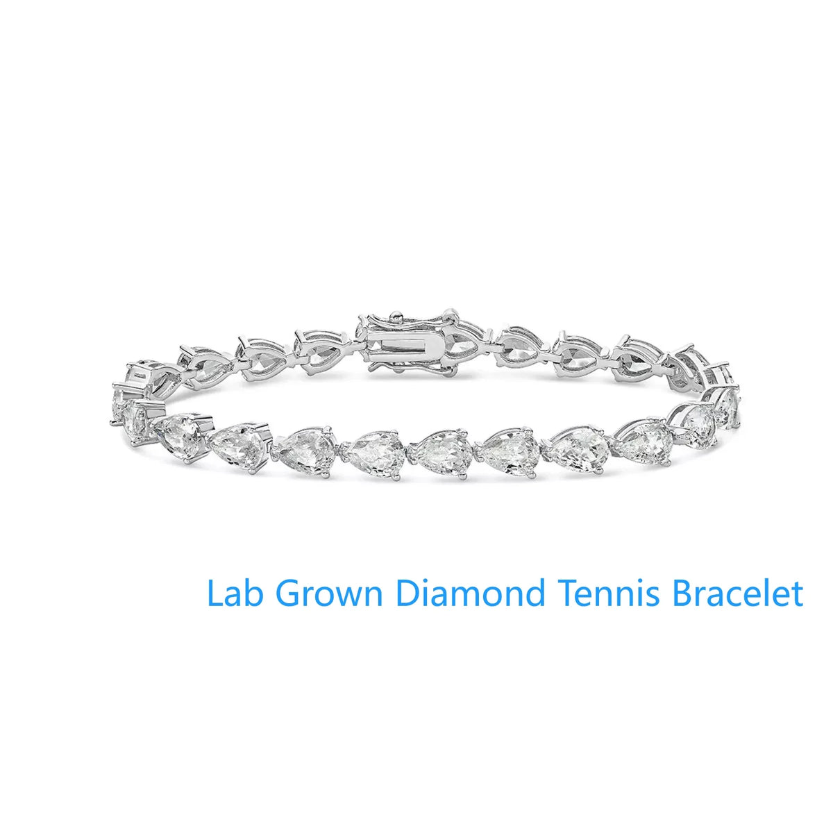 Pear lab-grown diamond tennis bracelet