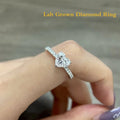 Heart-cut lab-grown diamond solitaire ring