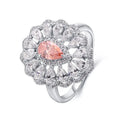 Fancy pink pear-cut lab-grown diamond ring