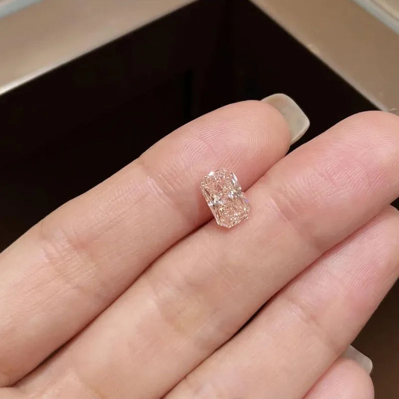 Pink radiant-cut diamond pendant necklace