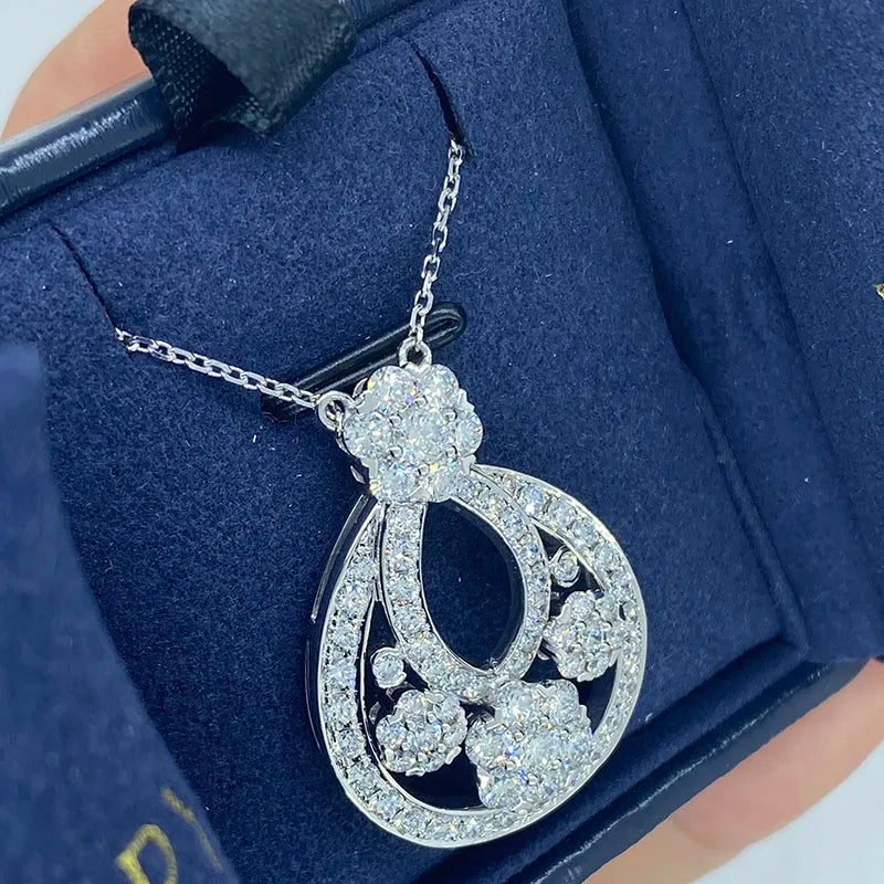 Radiant lab-grown diamond statement necklace