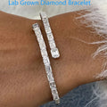 Emerald-cut lab-grown diamond bangle bracelet